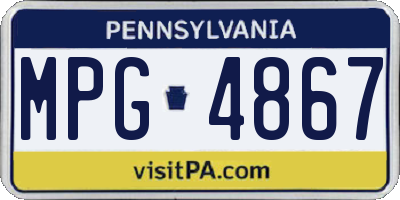 PA license plate MPG4867