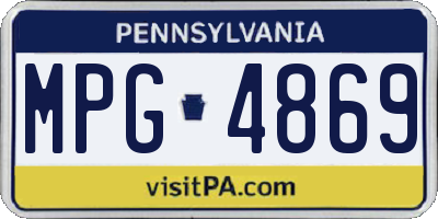 PA license plate MPG4869