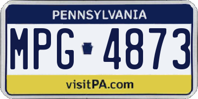 PA license plate MPG4873