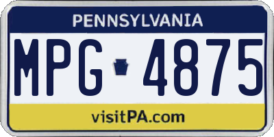 PA license plate MPG4875