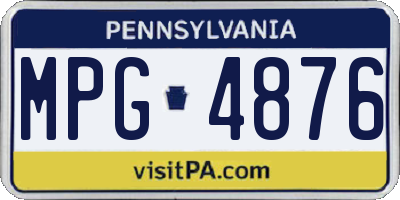 PA license plate MPG4876