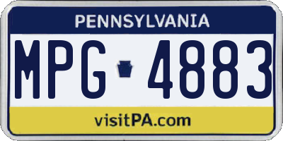 PA license plate MPG4883