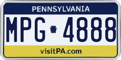 PA license plate MPG4888