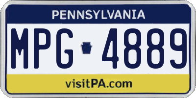 PA license plate MPG4889