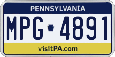 PA license plate MPG4891