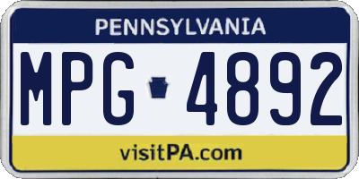 PA license plate MPG4892