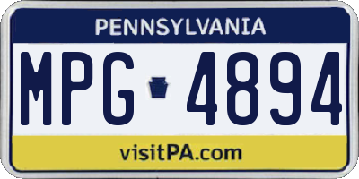 PA license plate MPG4894