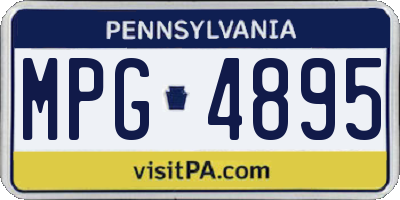 PA license plate MPG4895