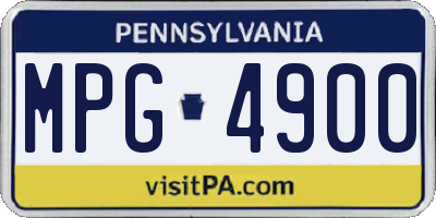 PA license plate MPG4900