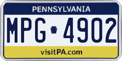 PA license plate MPG4902