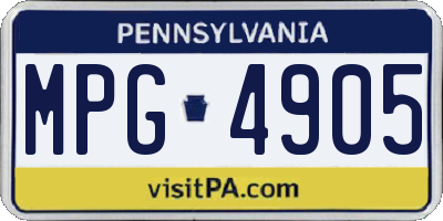 PA license plate MPG4905