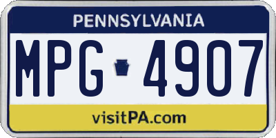 PA license plate MPG4907