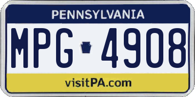 PA license plate MPG4908