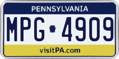 PA license plate MPG4909