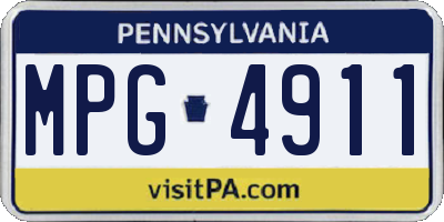 PA license plate MPG4911