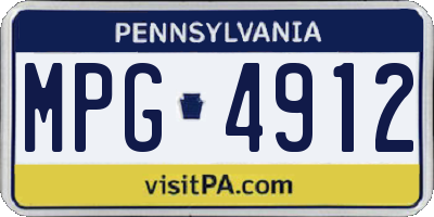 PA license plate MPG4912