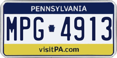 PA license plate MPG4913