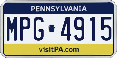 PA license plate MPG4915