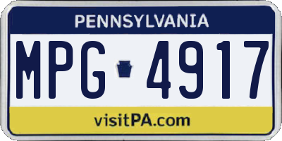 PA license plate MPG4917