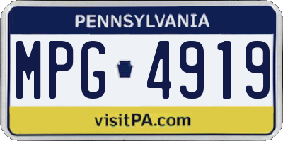 PA license plate MPG4919