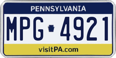 PA license plate MPG4921