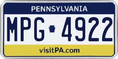 PA license plate MPG4922