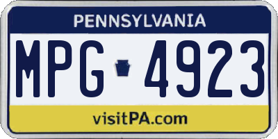 PA license plate MPG4923