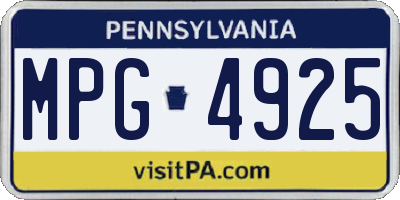 PA license plate MPG4925