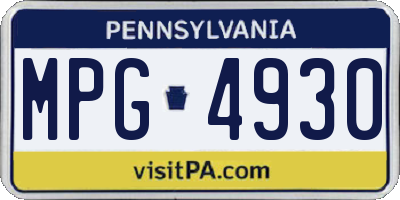 PA license plate MPG4930