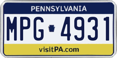 PA license plate MPG4931