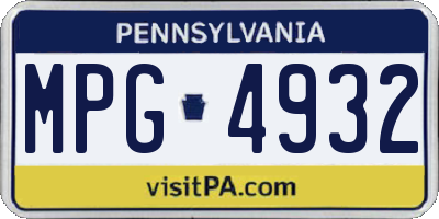 PA license plate MPG4932