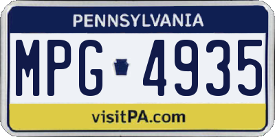 PA license plate MPG4935