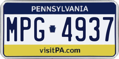 PA license plate MPG4937
