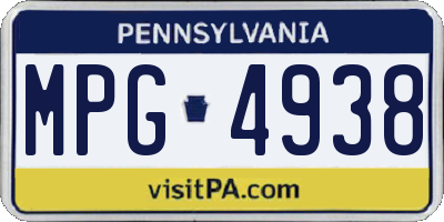 PA license plate MPG4938