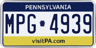 PA license plate MPG4939