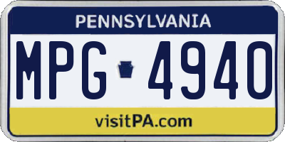 PA license plate MPG4940