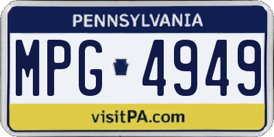 PA license plate MPG4949