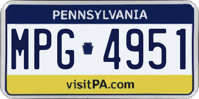 PA license plate MPG4951