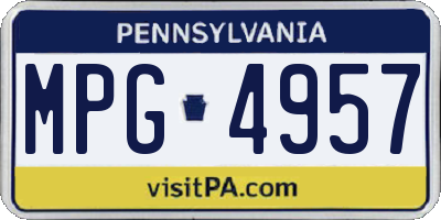 PA license plate MPG4957