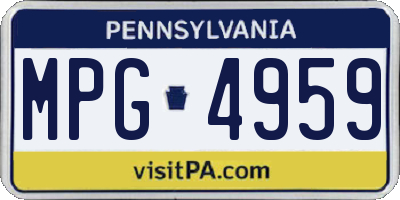 PA license plate MPG4959