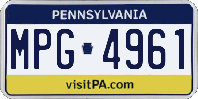 PA license plate MPG4961