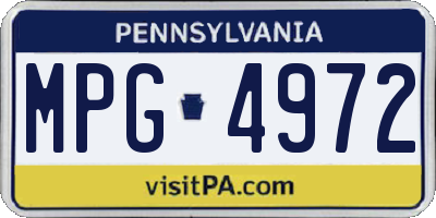PA license plate MPG4972