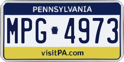 PA license plate MPG4973