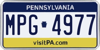 PA license plate MPG4977