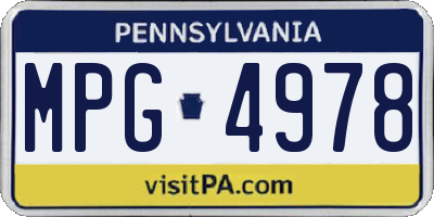 PA license plate MPG4978