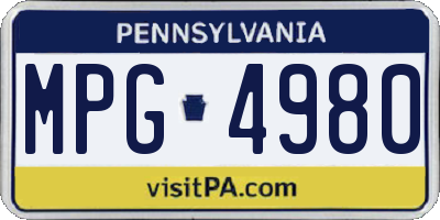 PA license plate MPG4980