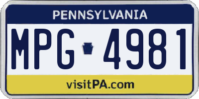 PA license plate MPG4981