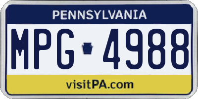 PA license plate MPG4988