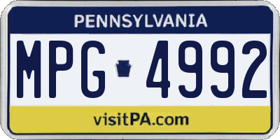PA license plate MPG4992