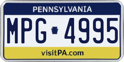 PA license plate MPG4995